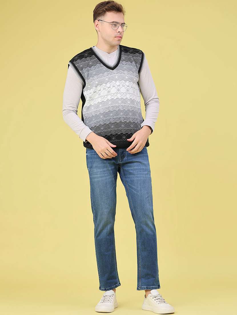 Men Self Design Sleeveless Pullover - 22529838 -  Standard Image - 5