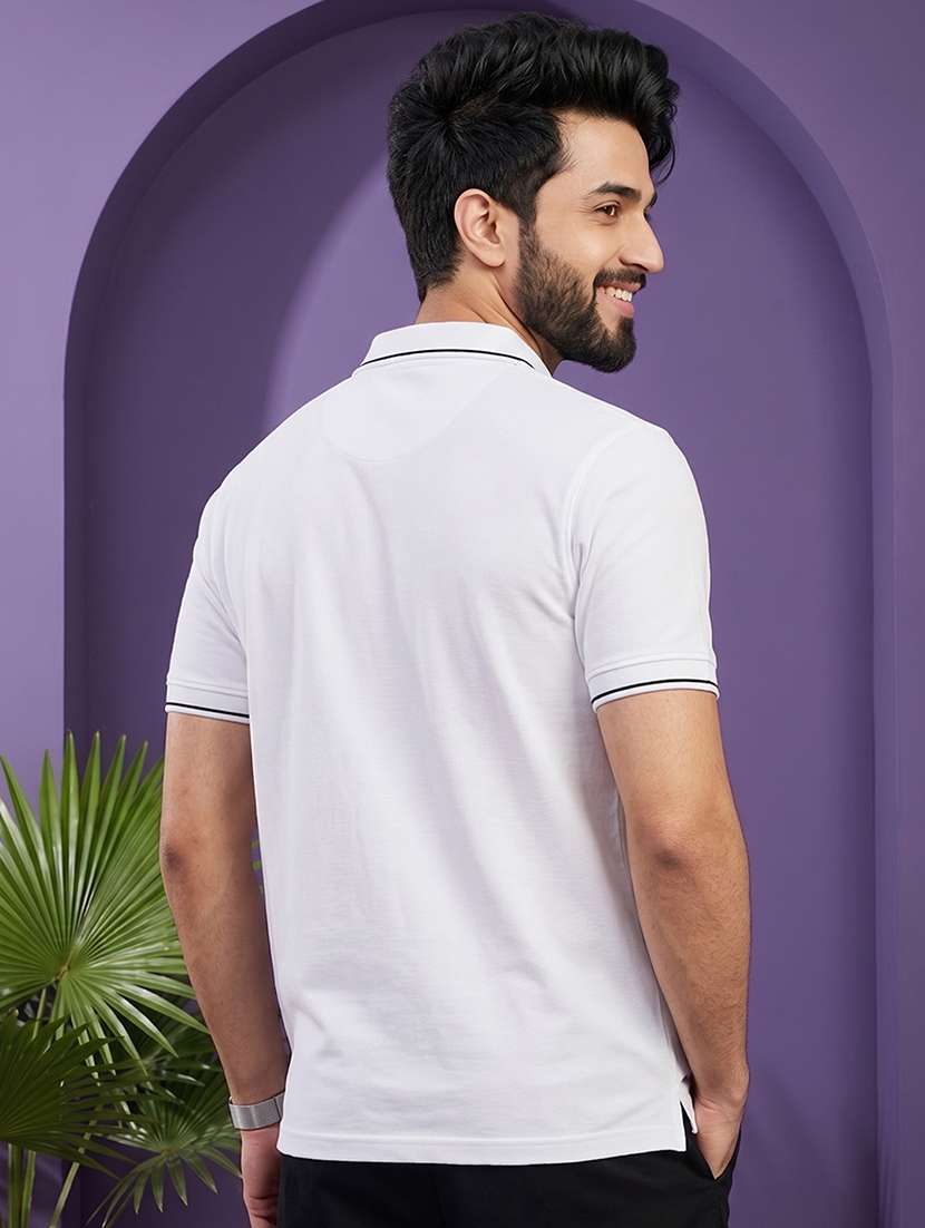 men solid short sleeve regular fit polo t-shirt - 22530131 -  Standard Image - 3