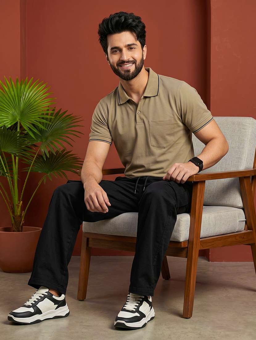 men solid short sleeve regular fit polo t-shirt - 22530132 -  Standard Image - 3