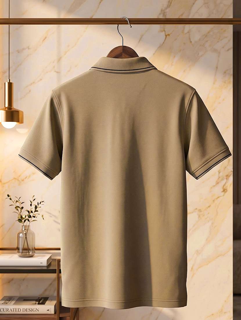 men solid short sleeve regular fit polo t-shirt - 22530132 -  Standard Image - 5