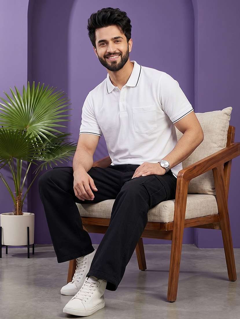 men solid short sleeve regular fit polo t-shirt - 22530137 -  Standard Image - 3