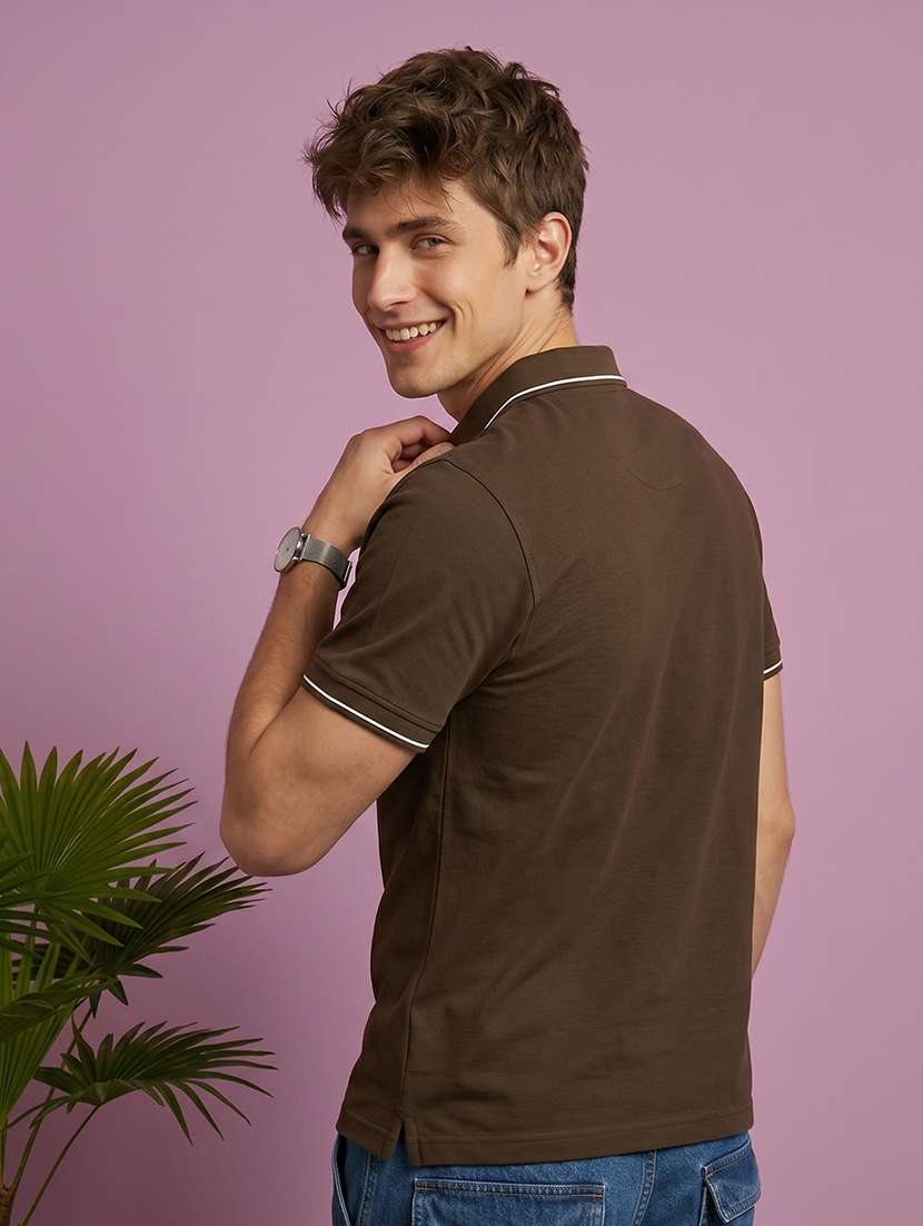 men solid short sleeve regular fit polo t-shirt - 22530158 -  Standard Image - 3