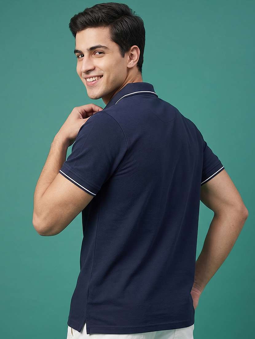men solid short sleeve regular fit polo t-shirt - 22530159 -  Standard Image - 3