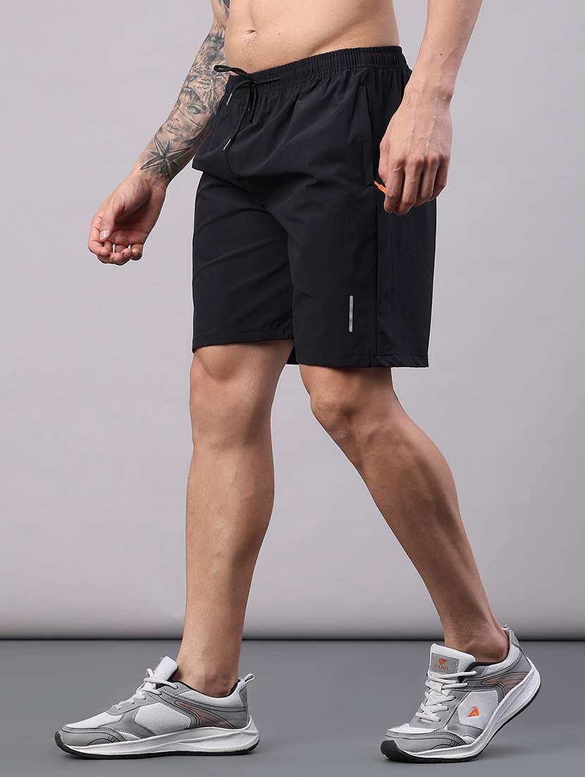 Men Solid Mid Rise Regular Fit Shorts - 22530930 -  Standard Image - 3