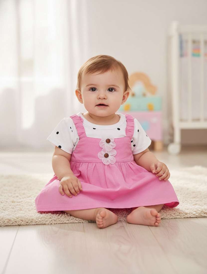 girls printed short sleeves frock