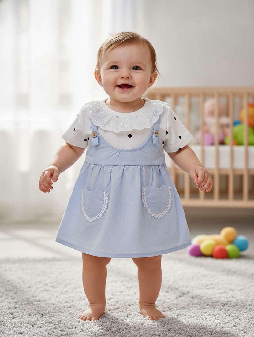 girls printed short sleeves frock