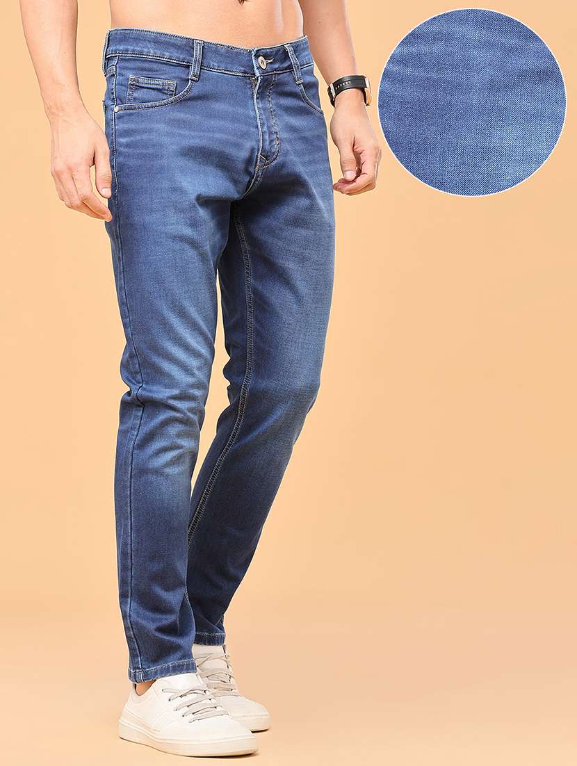 men washed mid rise full length tapered jeans - 22531230 -  Standard Image - 3
