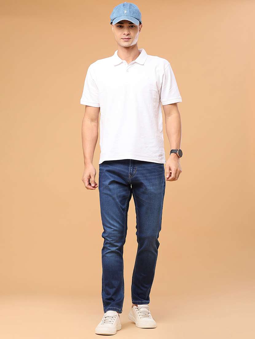 men washed mid rise full length tapered jeans - 22531230 -  Standard Image - 5
