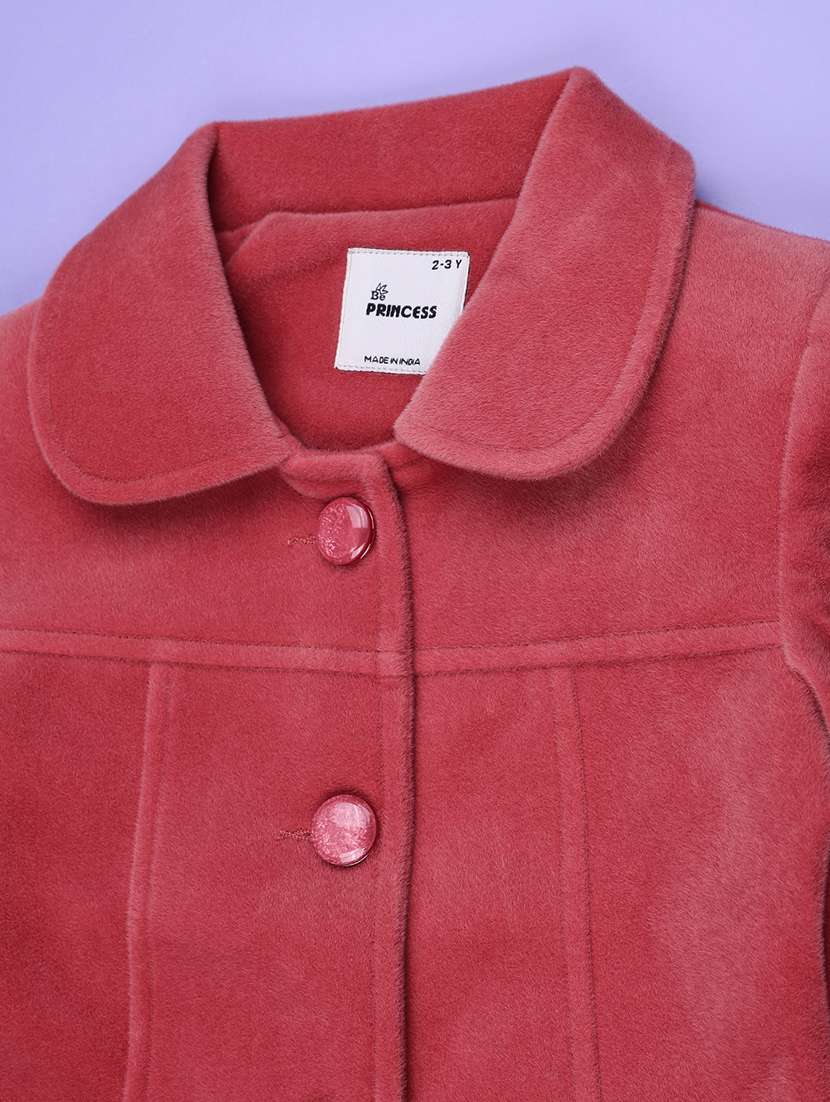 Girls Solid Long Sleeves Regular Fit Trench Coat - 22539341 -  Standard Image - 3