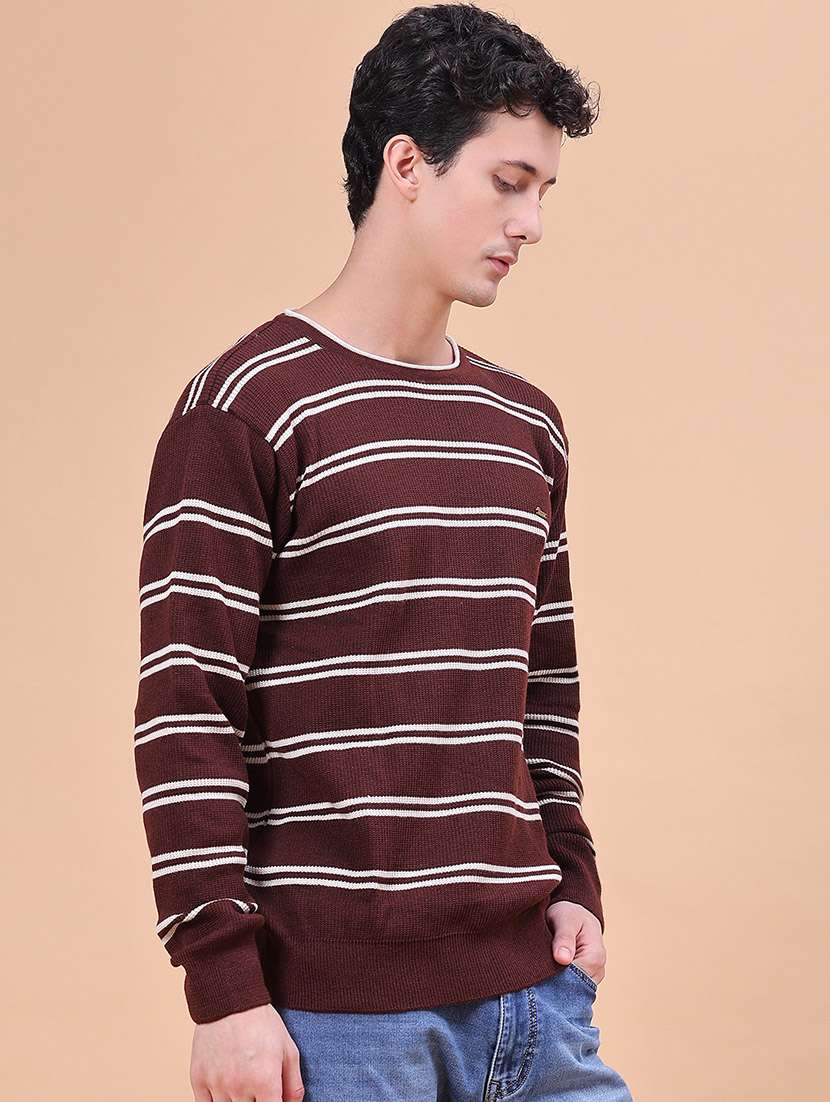 Men Striped Long Sleeve Regular Fit Pullover - 22539364 -  Standard Image - 3