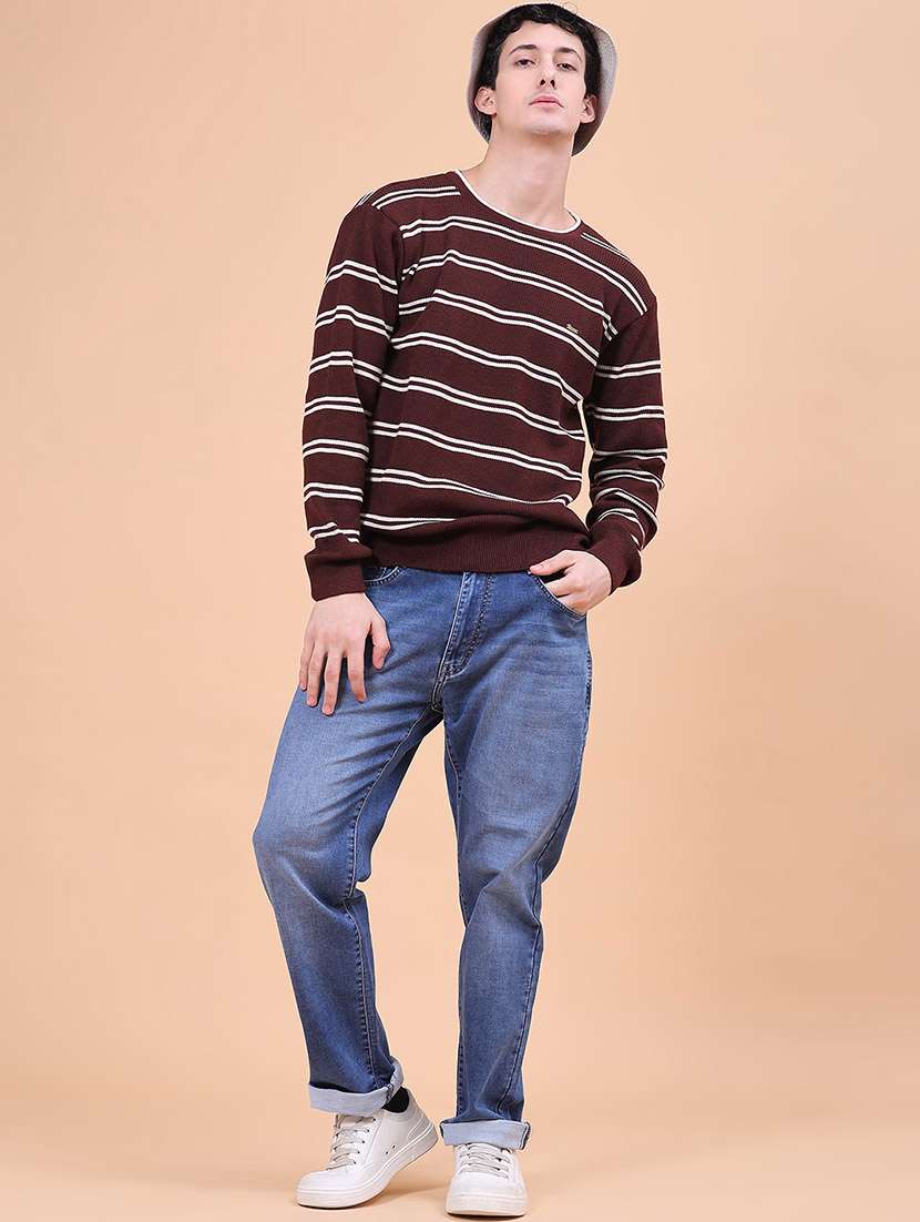 Men Striped Long Sleeve Regular Fit Pullover - 22539364 -  Standard Image - 5