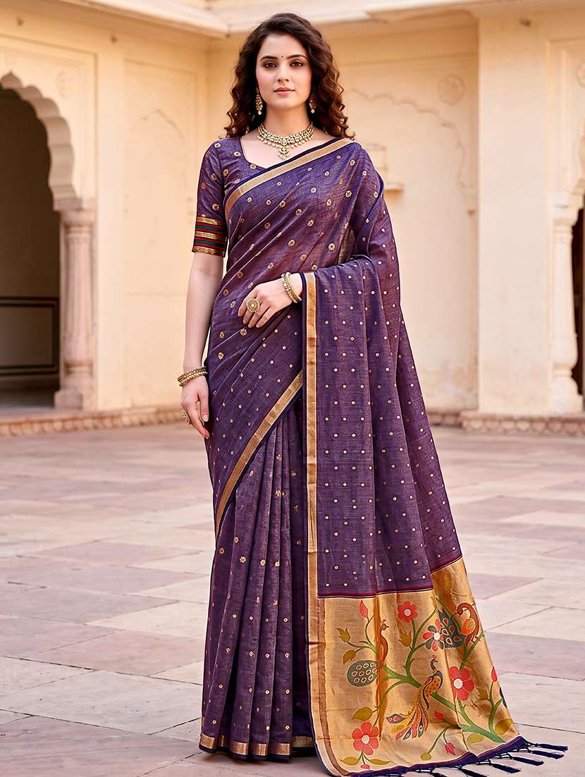 women self design paithani saree with blouse