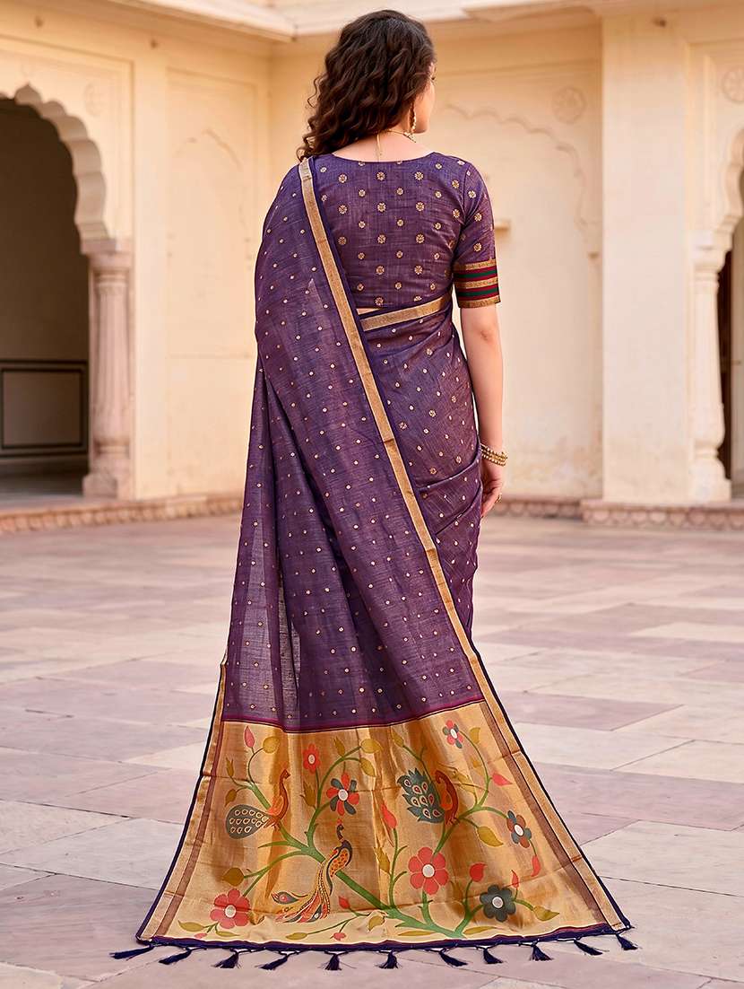 Women Self Design Paithani Saree With Blouse - 22539925 -  Standard Image - 3