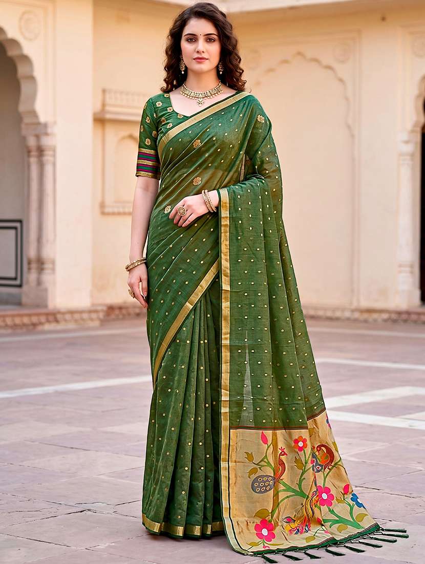 women self design paithani saree with blouse
