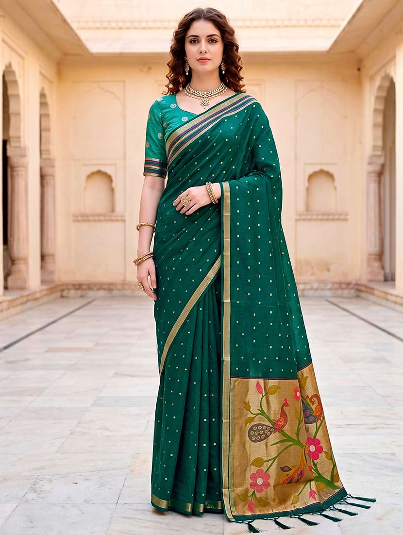 women self design paithani saree with blouse
