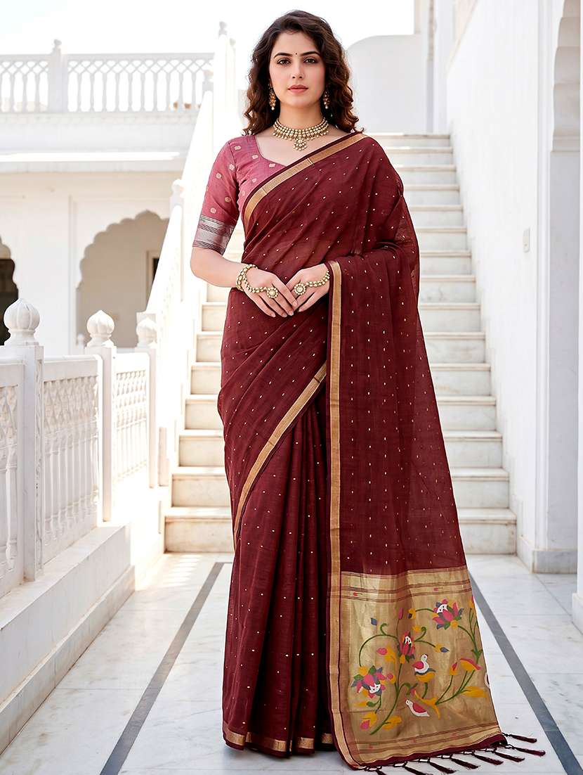 women self design paithani saree with blouse