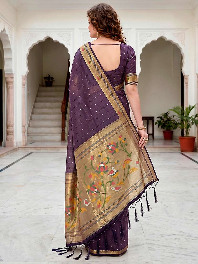 Women Self Design Paithani Saree With Blouse - 22539934 -  Standard Image - 3