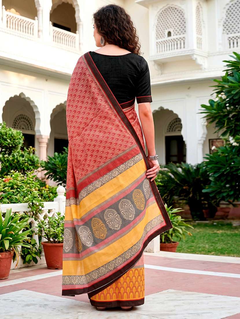 women printed casual wear saree with blouse - 22539943 -  Standard Image - 3