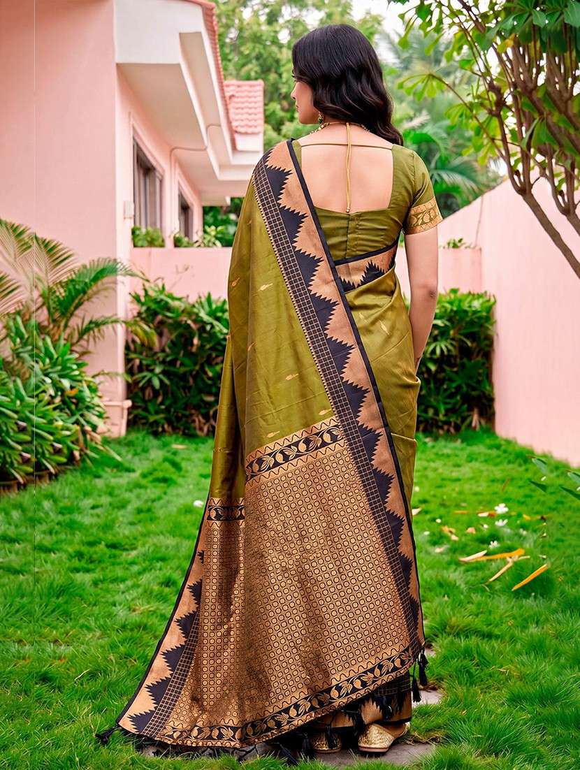 women self design bordered saree with blouse - 22539949 -  Standard Image - 3