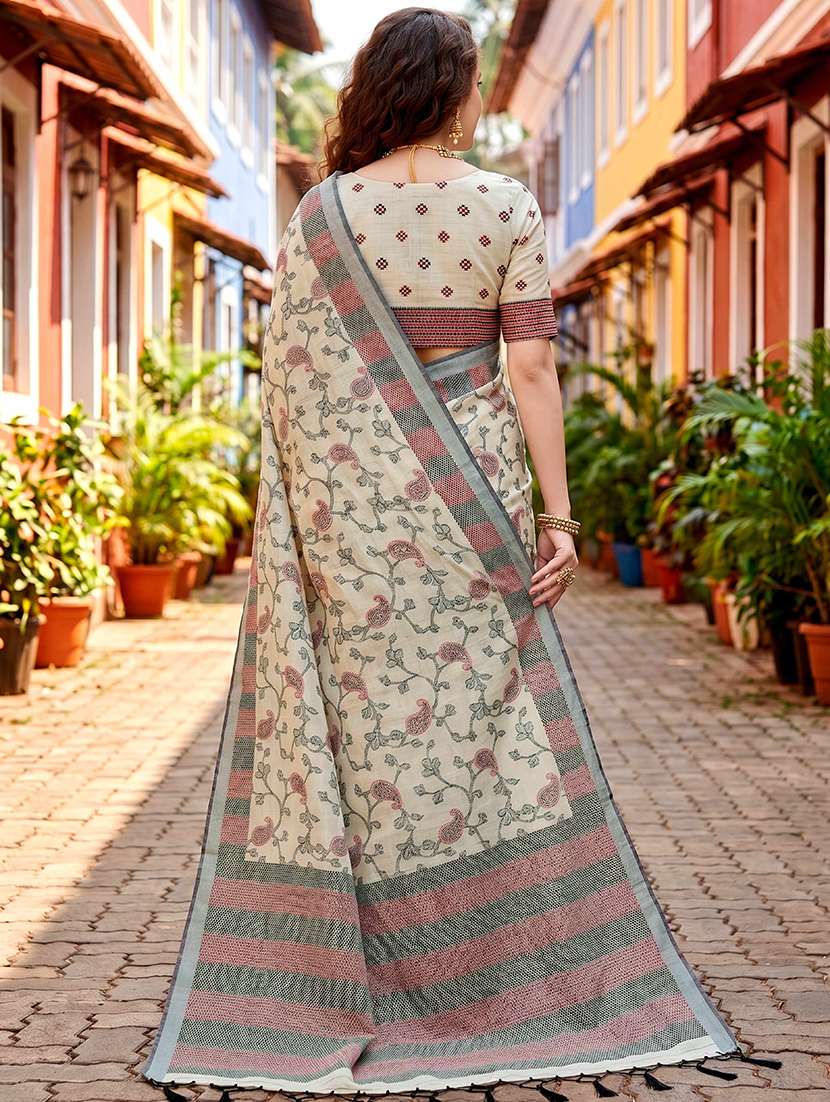 women self design bordered saree with blouse - 22539960 -  Standard Image - 3