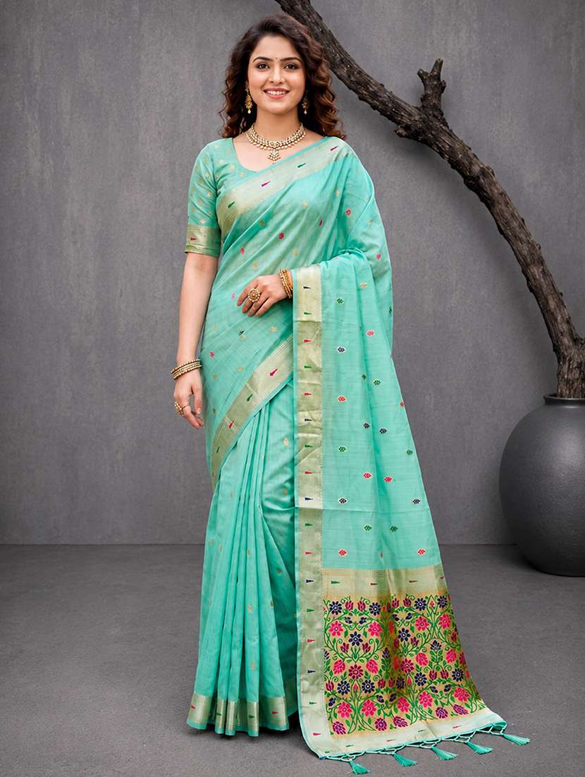 women self design paithani saree with blouse