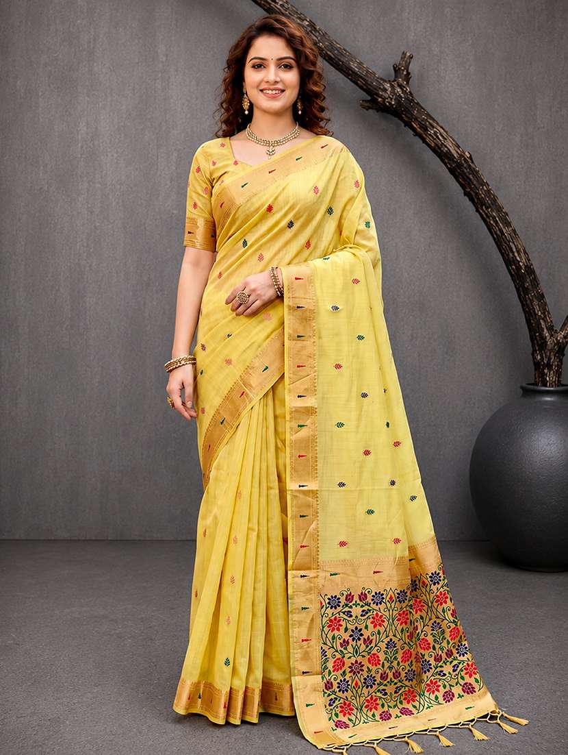 women self design paithani saree with blouse