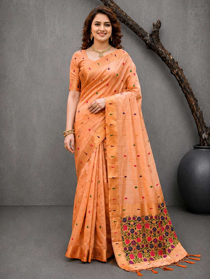 women self design paithani saree with blouse