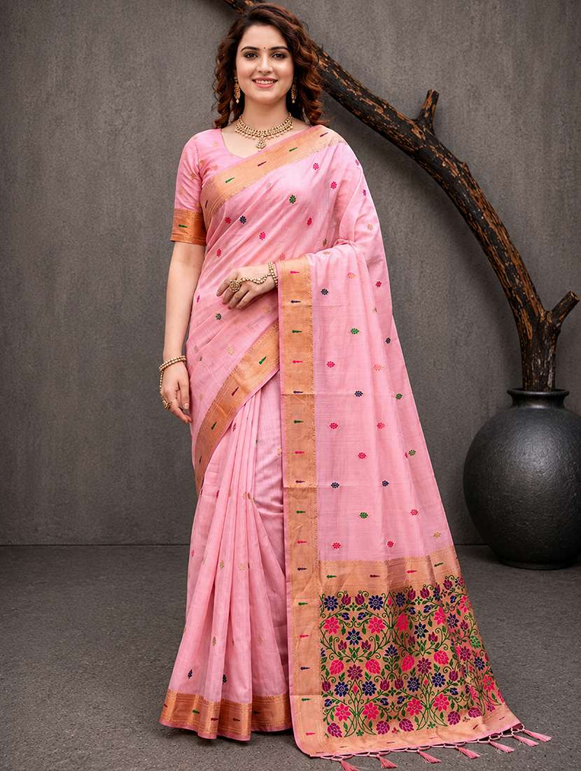 women self design paithani saree with blouse