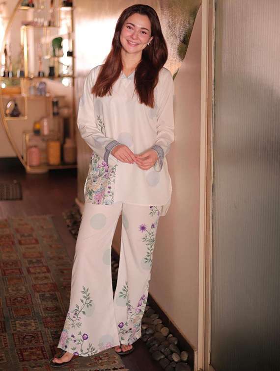 women printed long sleeve ethnic co-ord set