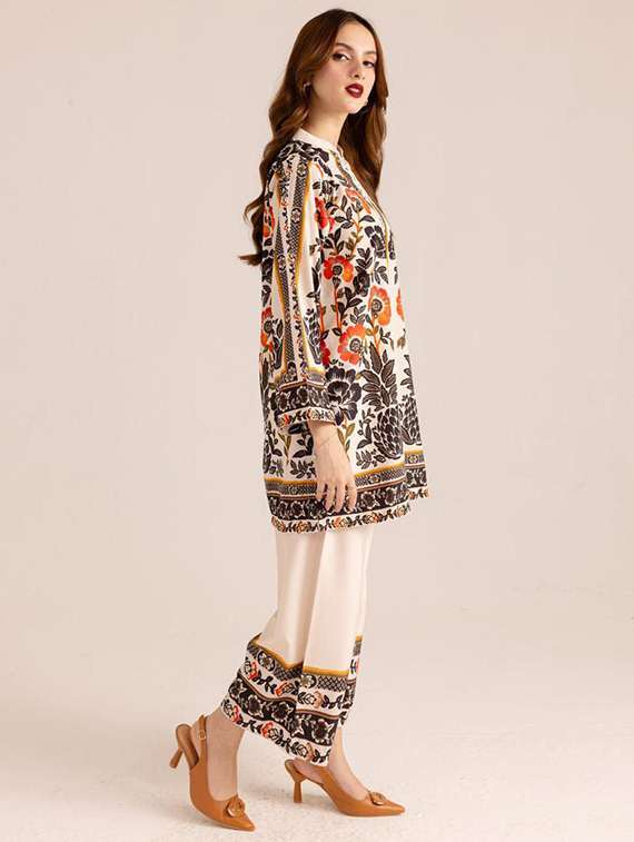 women printed long sleeve ethnic co-ord set - 22540024 -  Standard Image - 3