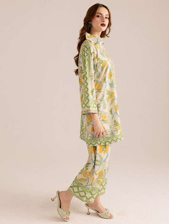women printed long sleeve ethnic co-ord set - 22540025 -  Standard Image - 3
