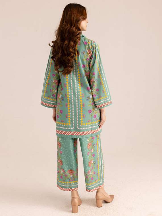 women printed long sleeve ethnic co-ord set - 22540026 -  Standard Image - 3