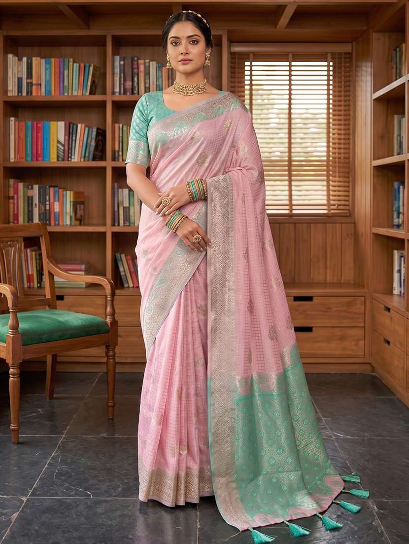 women self design banarasi saree with blouse