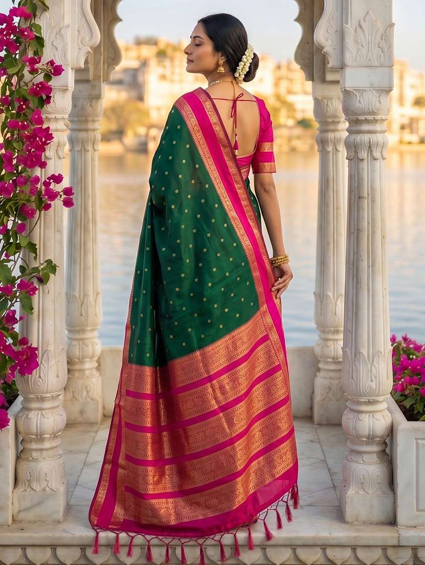 women self design bordered saree with blouse - 22540120 -  Standard Image - 3