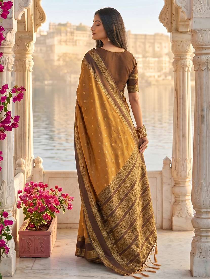 women self design bordered saree with blouse - 22540121 -  Standard Image - 3
