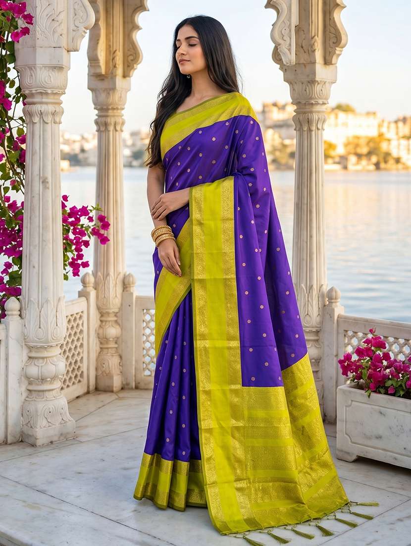women self design bordered saree with blouse