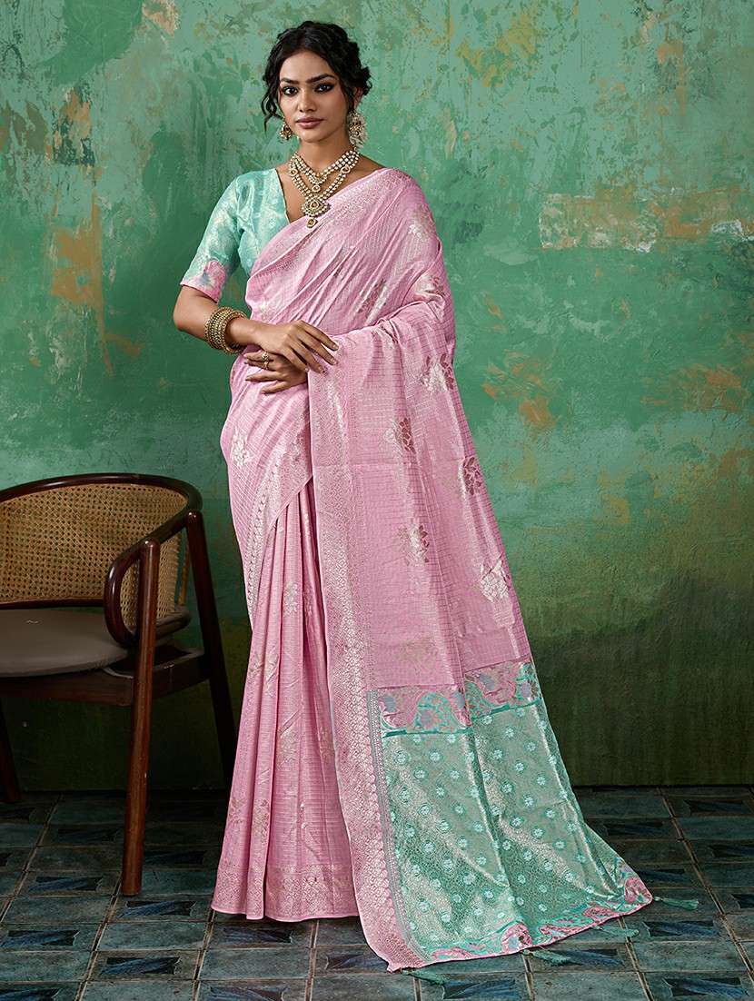 women self design banarasi saree with blouse