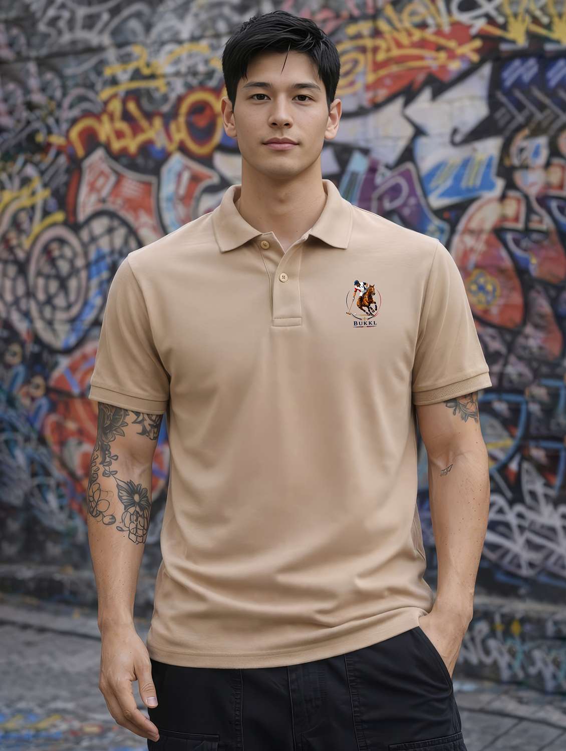 men logo print short sleeve regular fit polo t-shirt