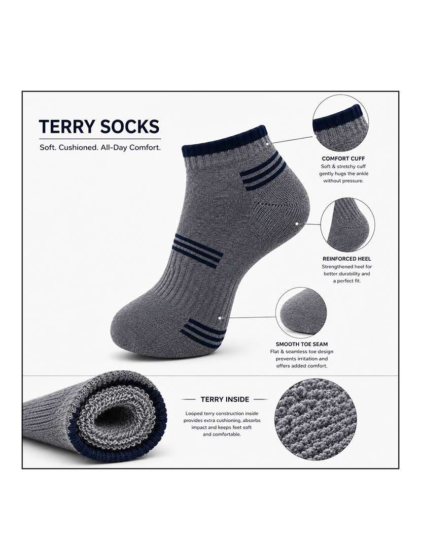 men pack of 3 ankle length sock - 22540198 -  Standard Image - 5