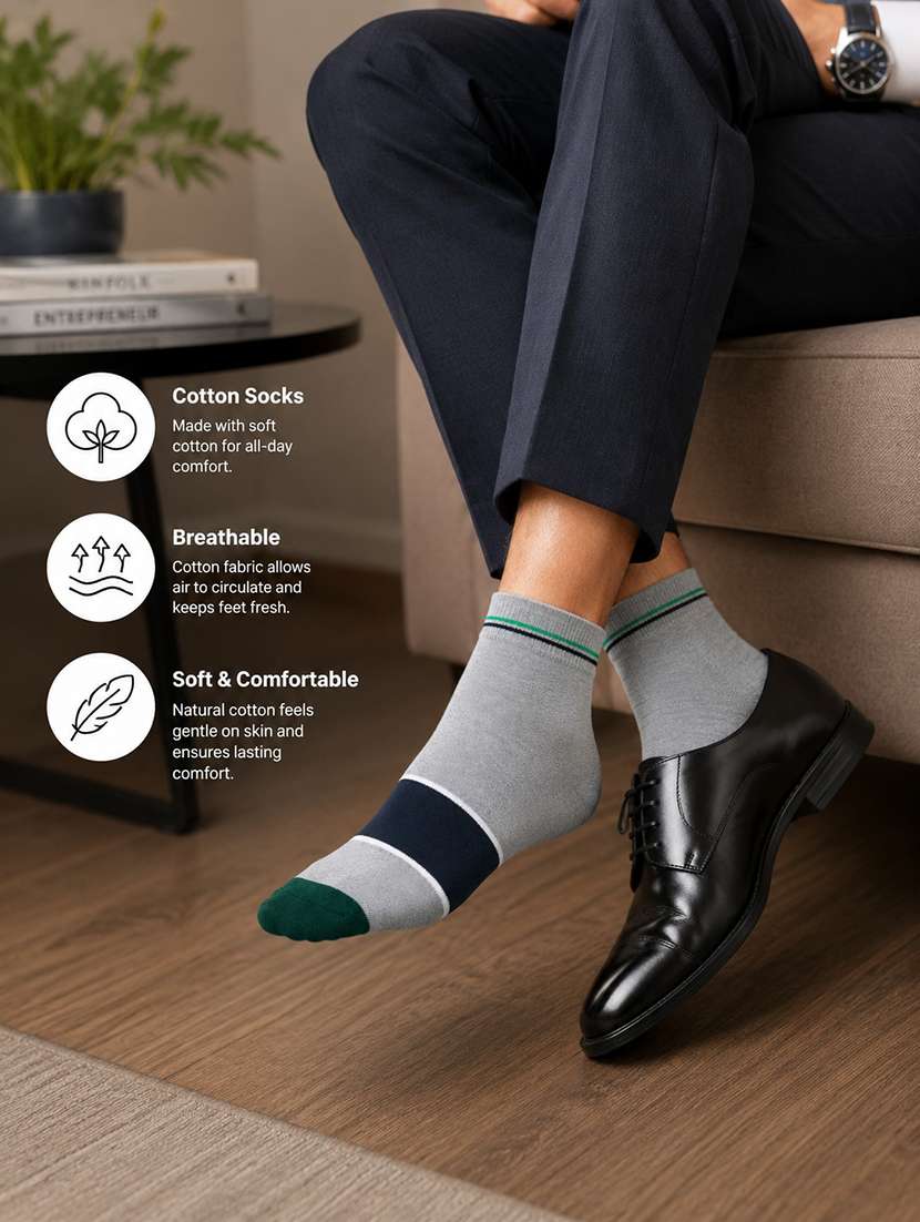 men pack of 3 ankle length sock - 22540211 -  Standard Image - 3