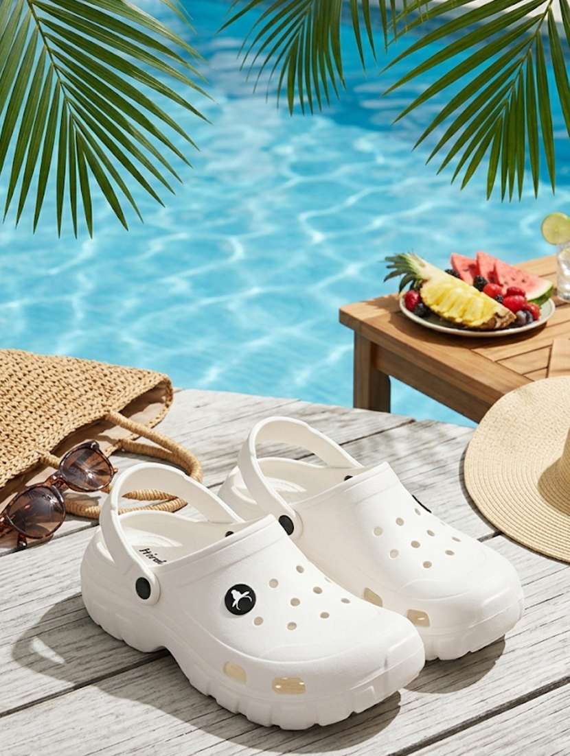men solid slip on clogs