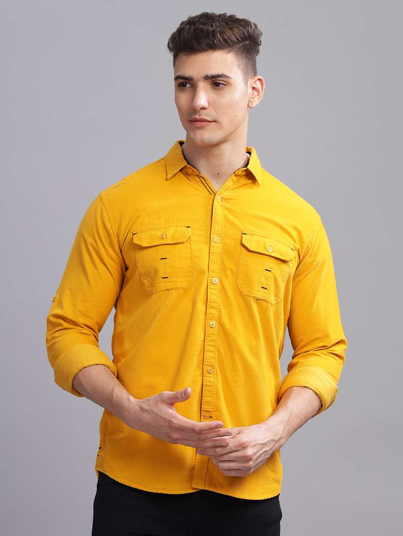 men solid long sleeve regular fit casual shirt
