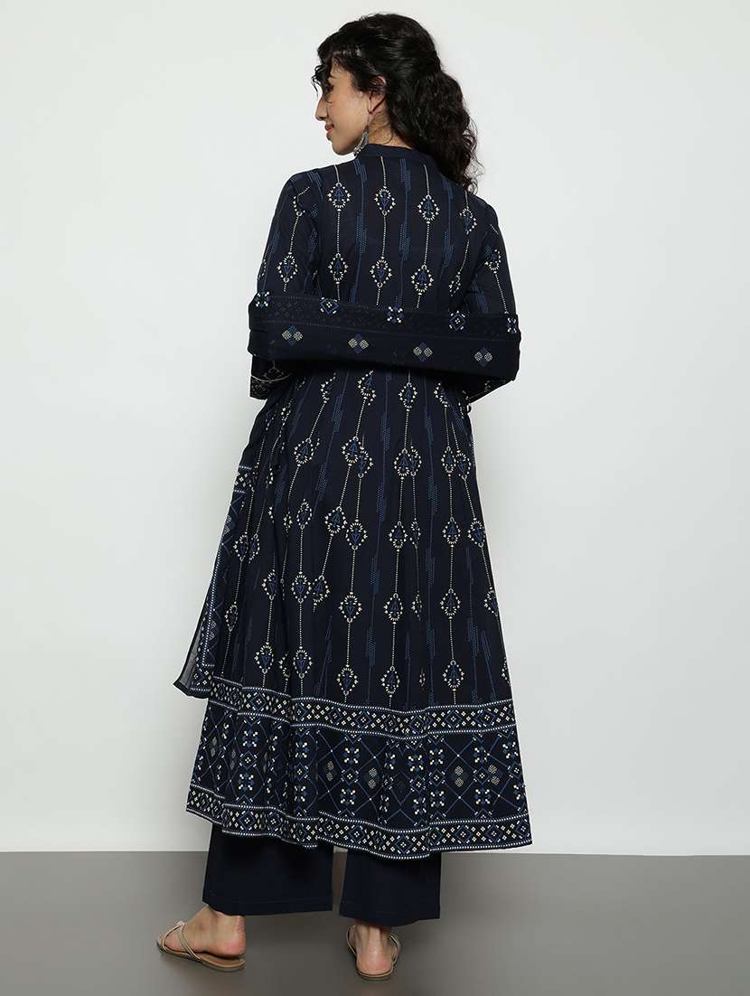 Women Printed Long Sleeves Kurta And Palazzo Set With Dupatta - 22540240 -  Standard Image - 3