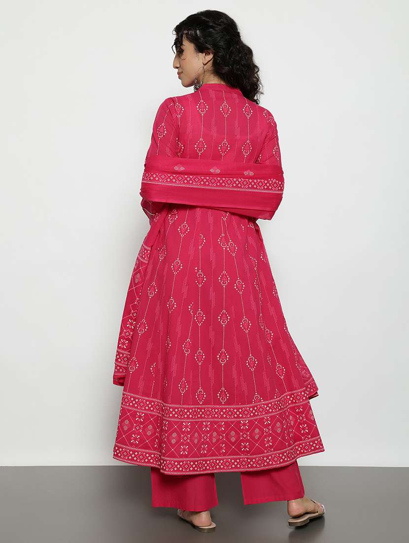 Women Printed Long Sleeves Kurta And Palazzo Set With Dupatta - 22540241 -  Standard Image - 3