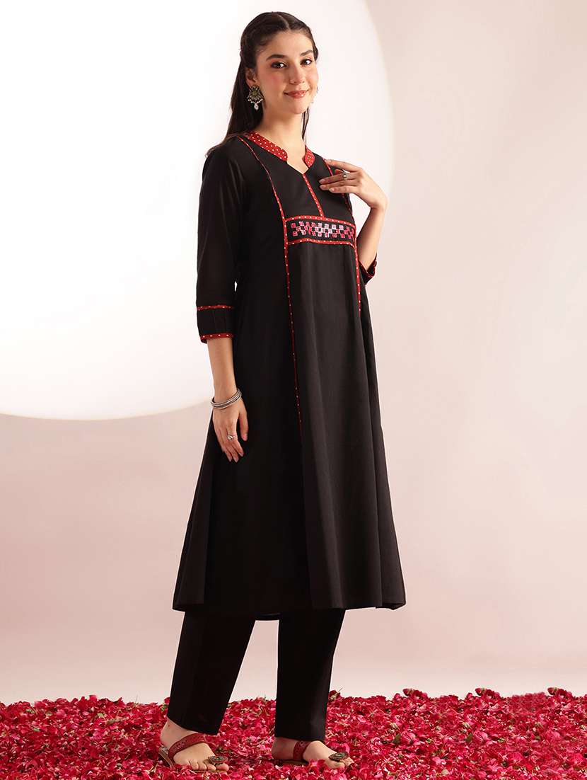 women printed three quarter sleeves a-line kurta - 22540247 -  Standard Image - 3
