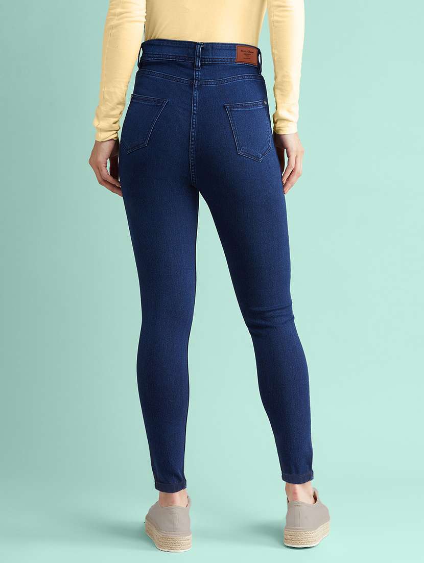 women solid high rise skinny fit jeans - 22540404 -  Standard Image - 3