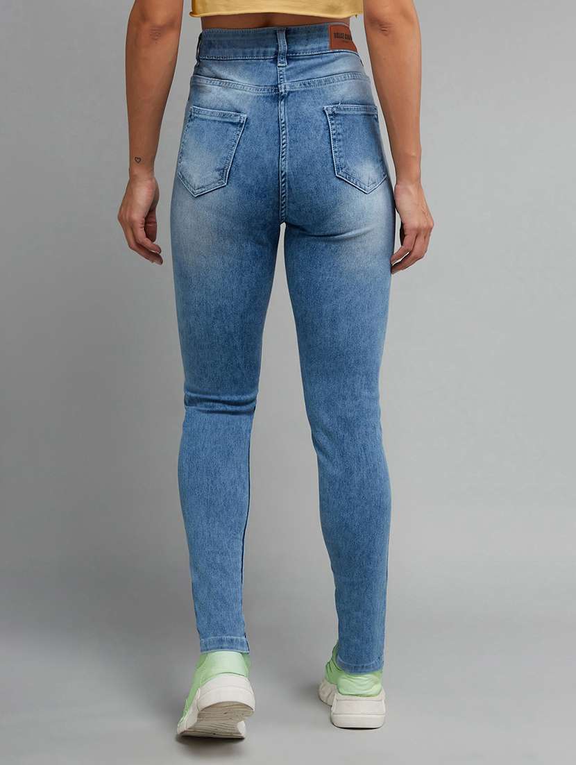 women washed high rise slim fit jeans - 22540423 -  Standard Image - 3