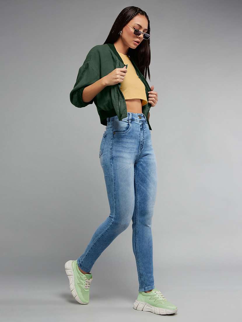 women washed high rise slim fit jeans - 22540423 -  Standard Image - 5
