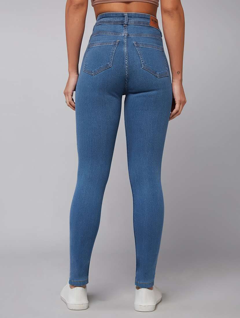 women solid high rise skinny fit jeans - 22540427 -  Standard Image - 3