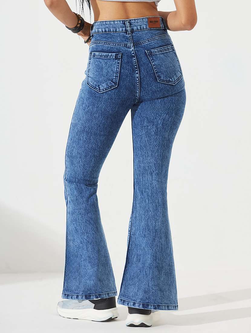Women Washed High Rise Bootcut Jeans - 22540443 -  Standard Image - 3